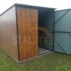 Zahradní domek 2×3×2,10 – zlaty dub (imitace dřeva), spád od vrat dozadu, dvoukřídlá dveře - Image 3