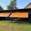 Plechová garáž 8×6×2,18 - antracitová šedá BTX 7016 MAT, spád od vrat dozadu, výklopné vrata, okno PCV, dveře - Image 4