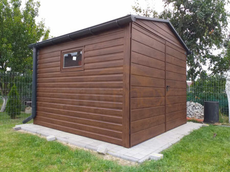 Zahradní domek  3×3×2,5 - ořech (imitace dřeva)
